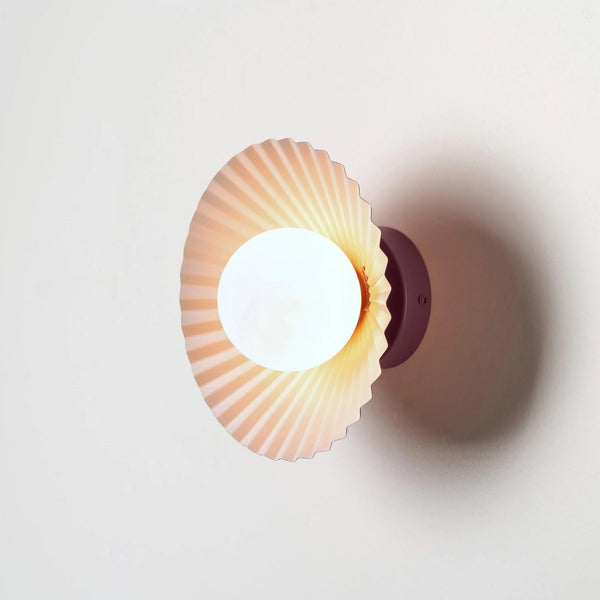 Burgundy Pleat Wall Light