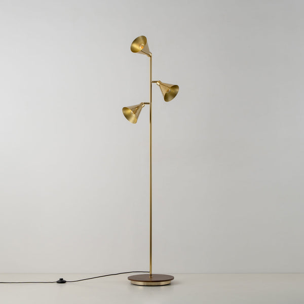 Brass Cone Floor Lamp