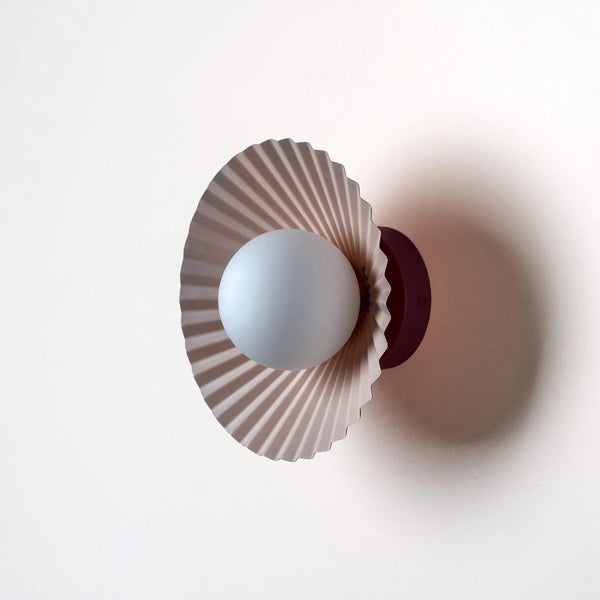 Burgundy Pleat Wall Light