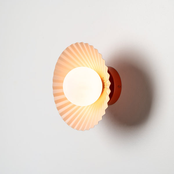 Orange Pleat Wall light Hibe Home 